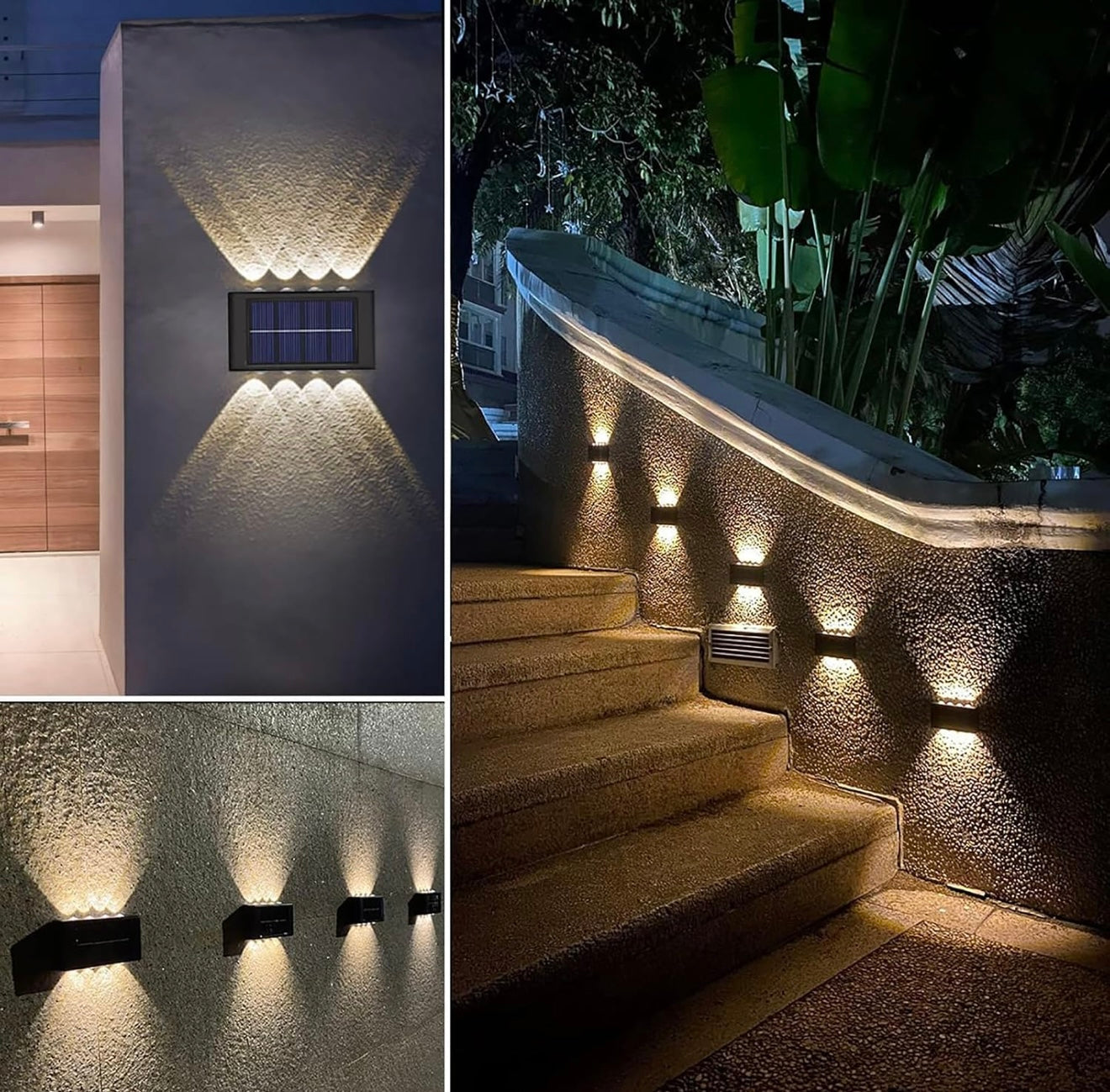 LAMPARA SOLAR DE PARED DE 8 BOMBILLOS