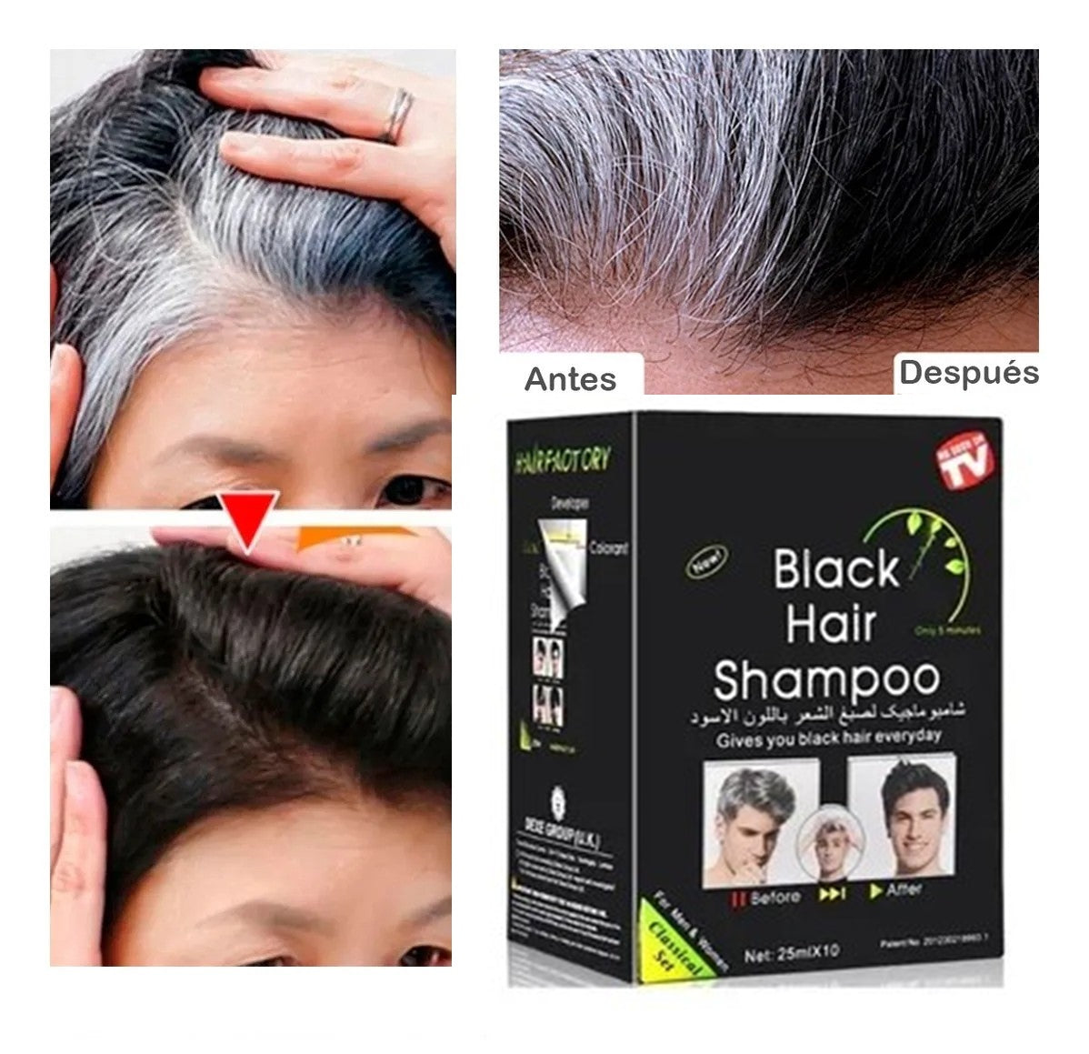 Shampoo Cubre Canas Color Negro