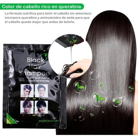 Shampoo Cubre Canas Color Negro