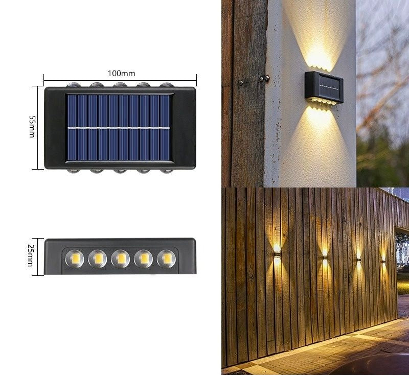 🌞 LÁMPARA SOLAR DE PARED X2 DE 10 BOMBILLOS