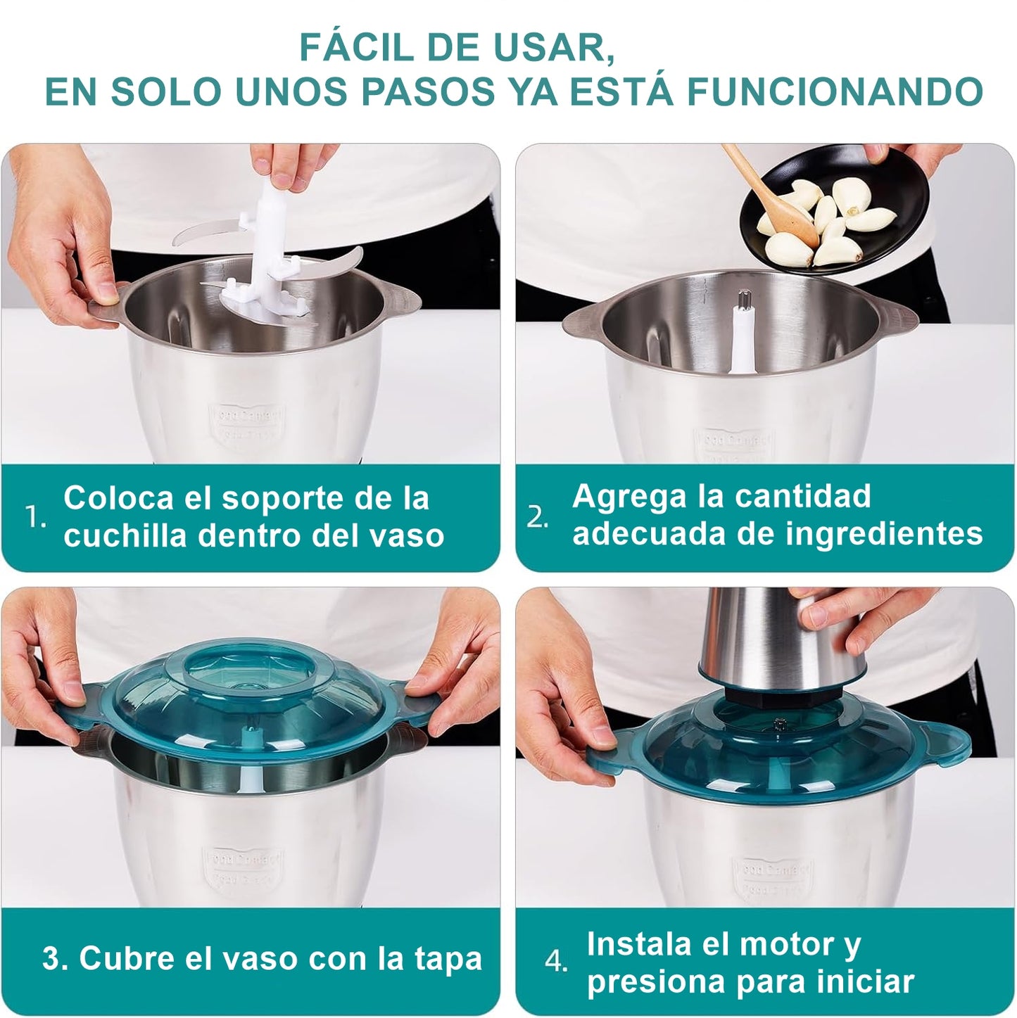 🥗 PROCESADOR DE ALIMENTOS DE ALTA POTENCIA – 2L | ACERO INOXIDABLE