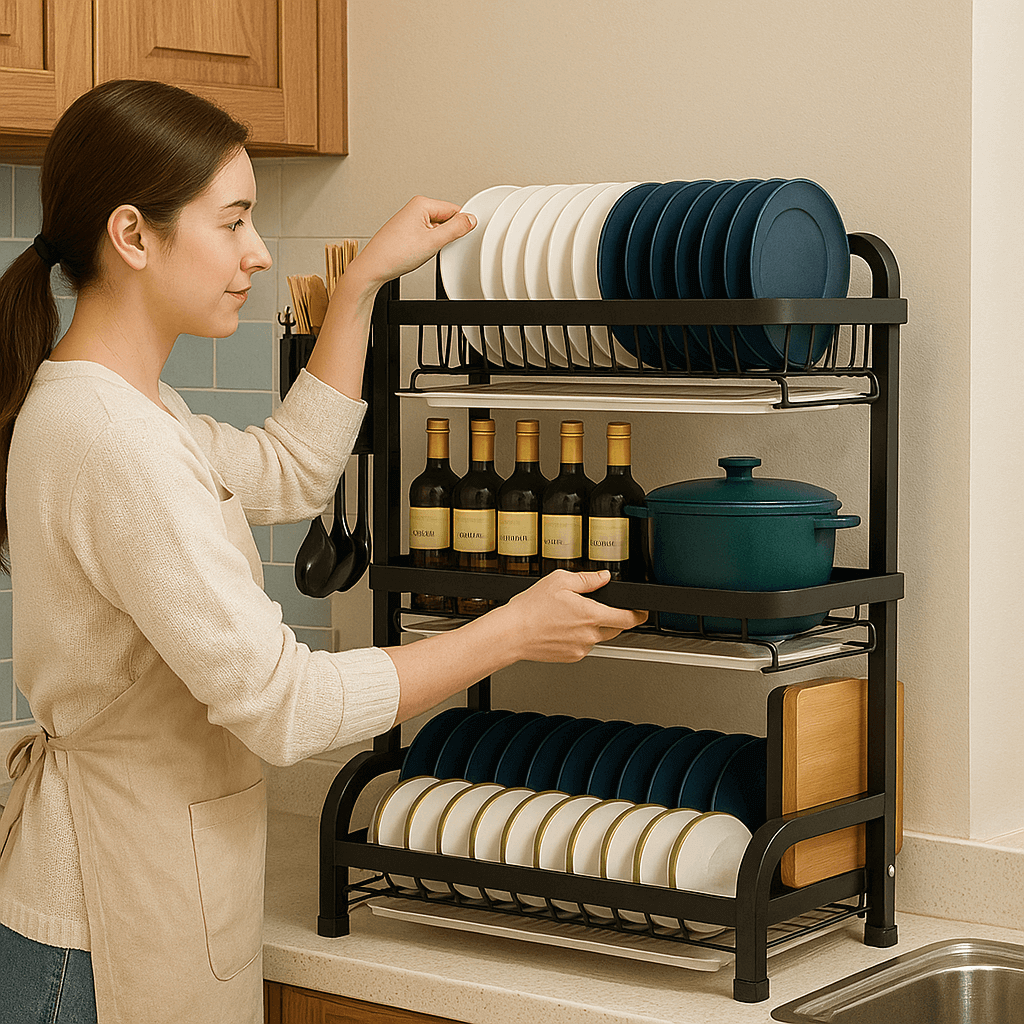 🍽️✨ Escurridor para Platos de 3 Niveles