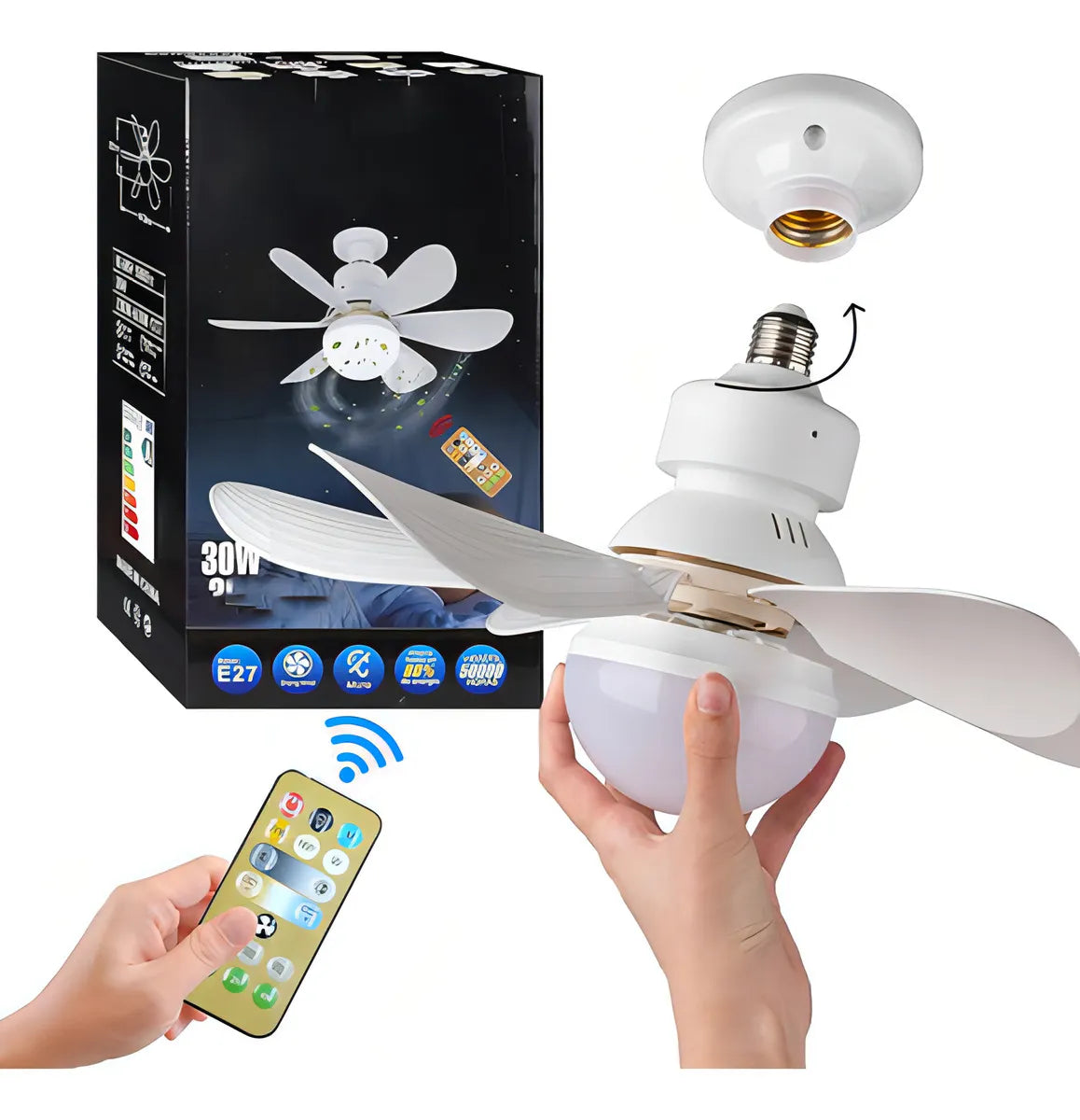 🌬️💡 Ventilador de Techo con Luz LED